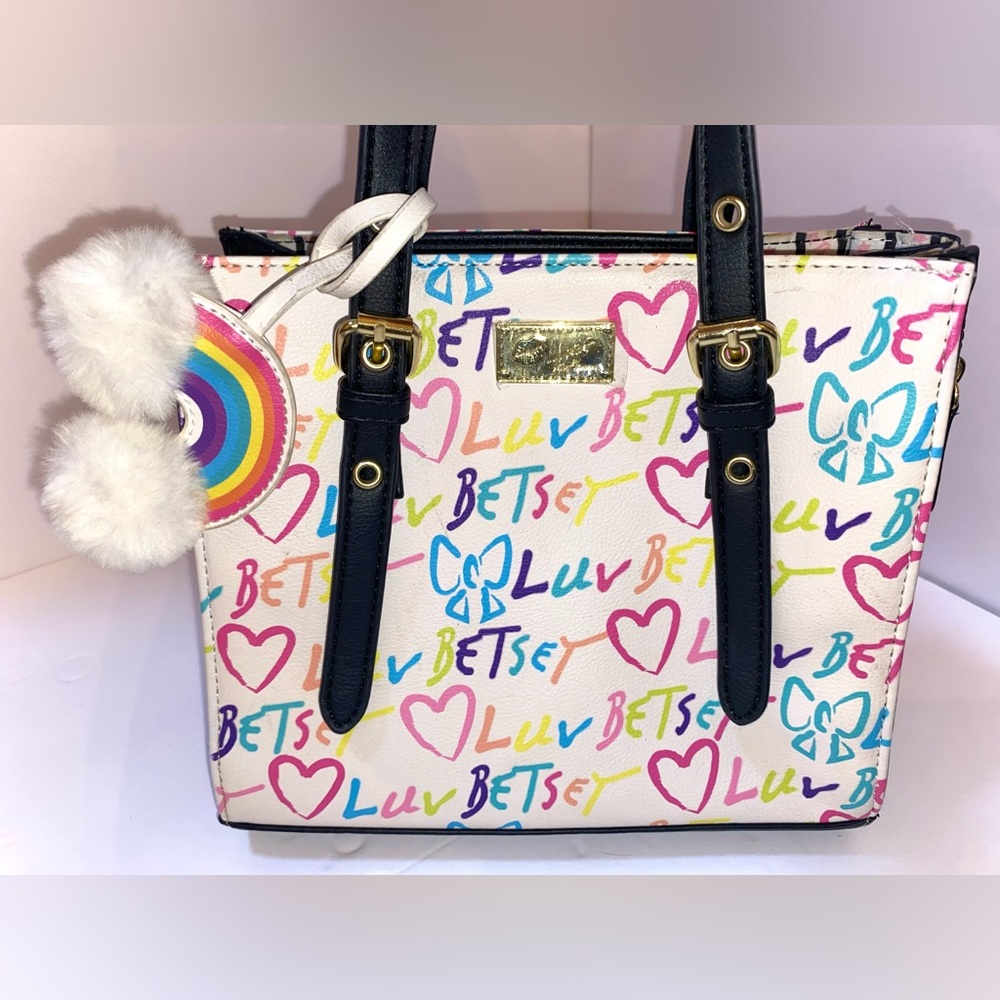 **SOLD**Love Betsey Johnson Y2K Multicolor Love Print Tote Shoulder Crossbody